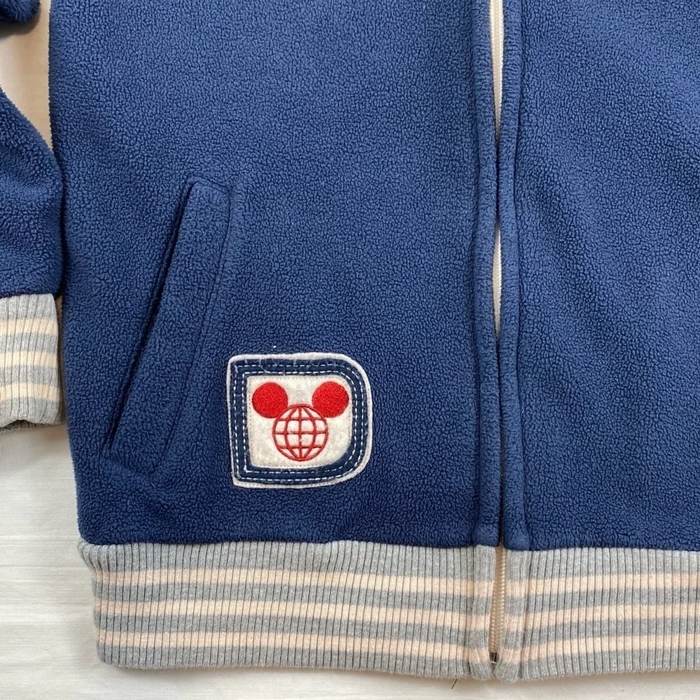 Disney Parks Mickey Mouse Fleece Collegiate Style‎ Embroidered Full-Zip Jacket M
